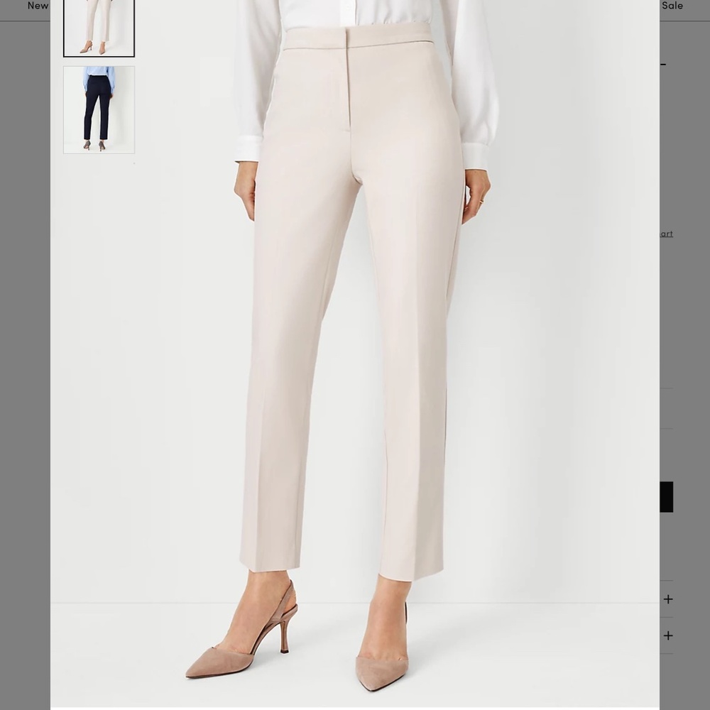 Ann Taylor Curvy Cotton Sateen Ankle Pant khaki Size 2